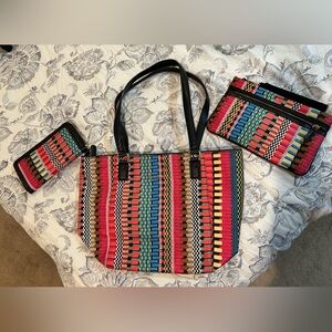 Vera Bradley Large Tote in Cha Cha Streeterville w/matching wallet & wristlet